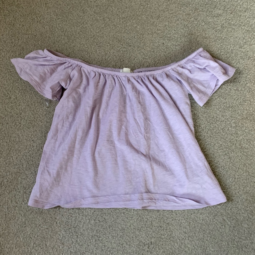 Purple off the shoulder shirt